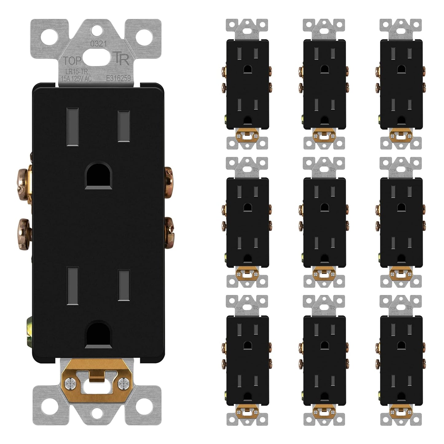 LIDER Matte Finish Decorator Receptacle with Child Safety Features
