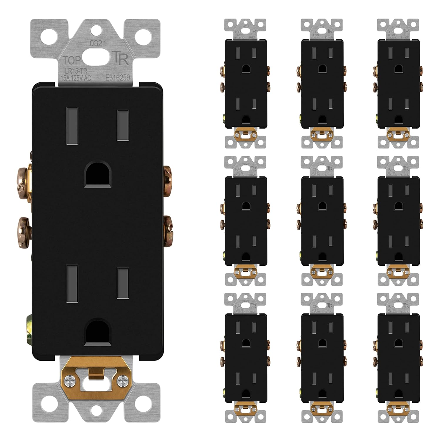 LIDER Matte Finish Decorator Receptacle with Child Safety Features
