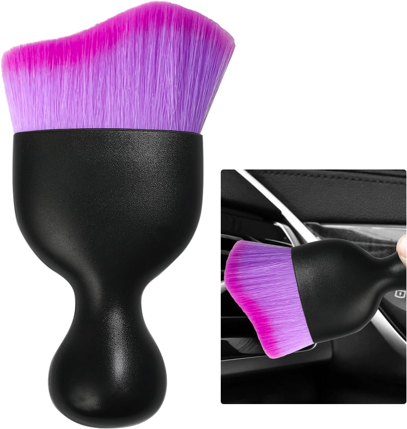 Curved Soft Bristle Car Detailing Brush - Universal Interior Cleaner