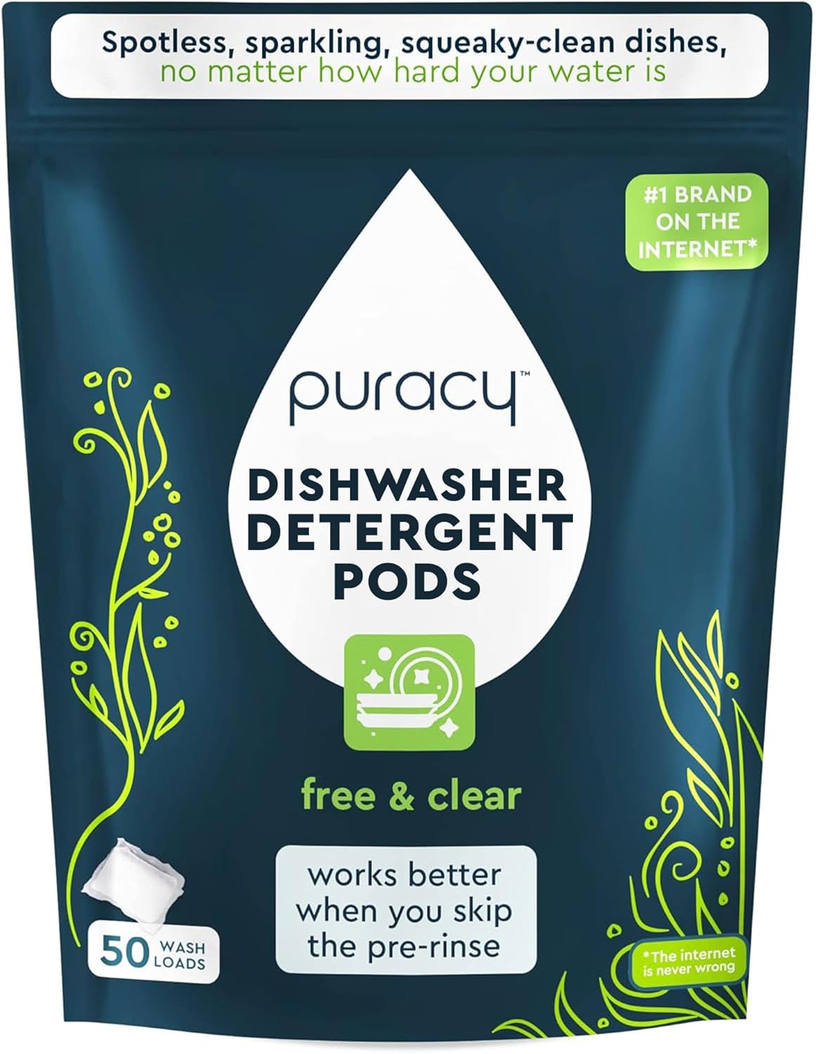 Puracy Enzyme-Powered Dish Pods - Spot-Free Clean!