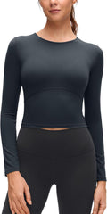 CRZ YOGA Butterluxe Scoop Neck Long Sleeve Crop Top - Soft