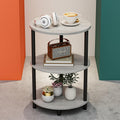 Small Round Side Table Greige - 3-Tier Oval Accent Table for Small