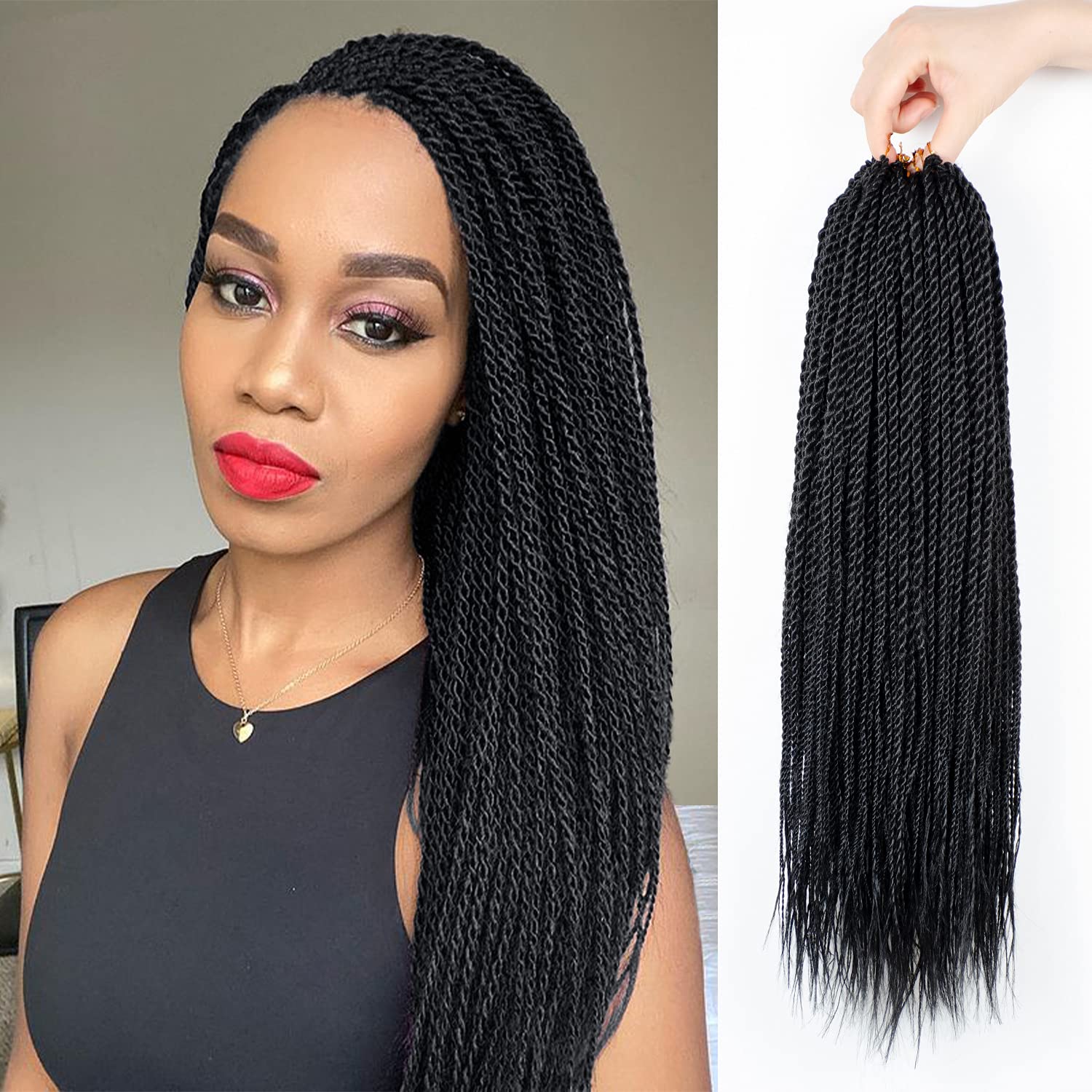 NAYOO Senegalese Twist Crochet Hair for Black Women - 18 Inch