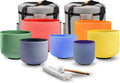 RYAN DVAN 432 hz 7-12 in Set of 7 Colored Frosted Quartz Singing Bowls