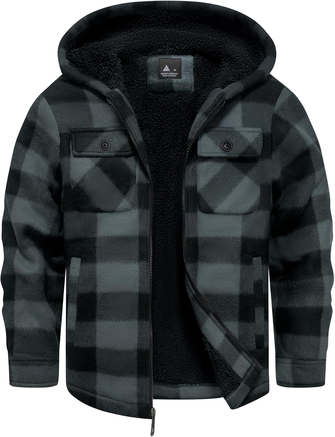 GEEK LIGHTING Boys Flannel Jacket Sherpa Lined for Winter Warmth