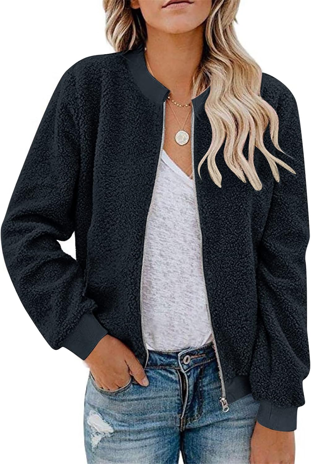 MIROL Women's Sherpa Fleece Jacket for Cozy Casual Style