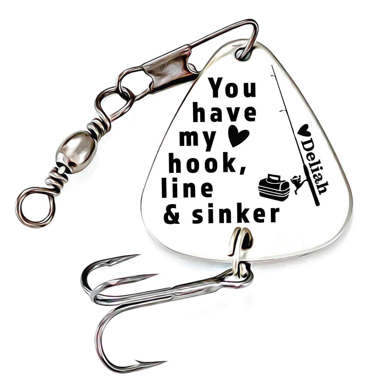 Personalized Fishing Lure for Him - Hook & Sinker Gift!