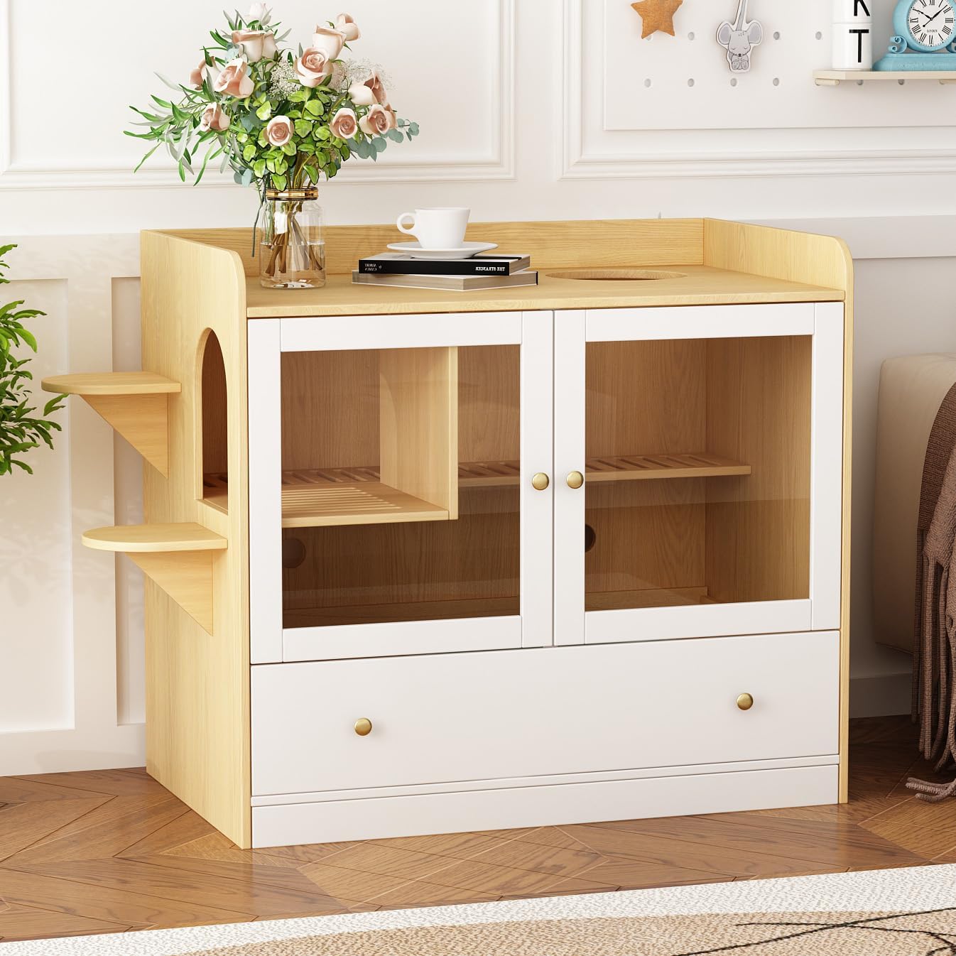 Extra Large Cat Litter Box Enclosure Furniture for Cats