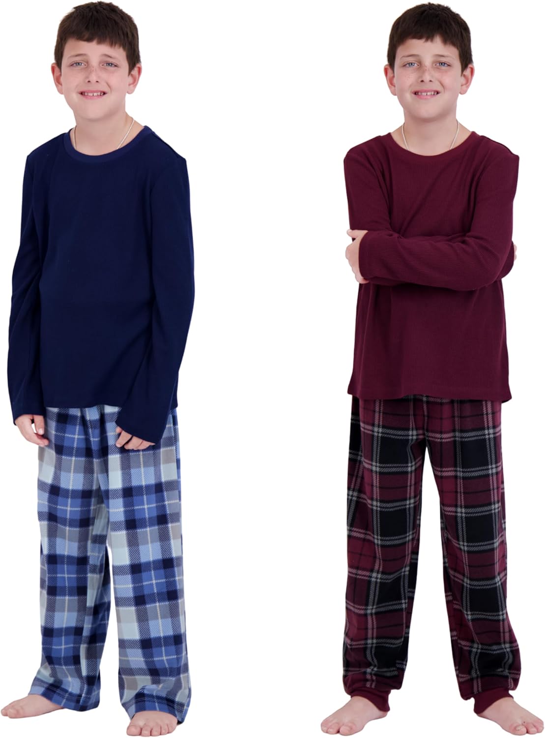 Cozy US Angels Pajamas Set for Boys, 4-Piece Thermal Set