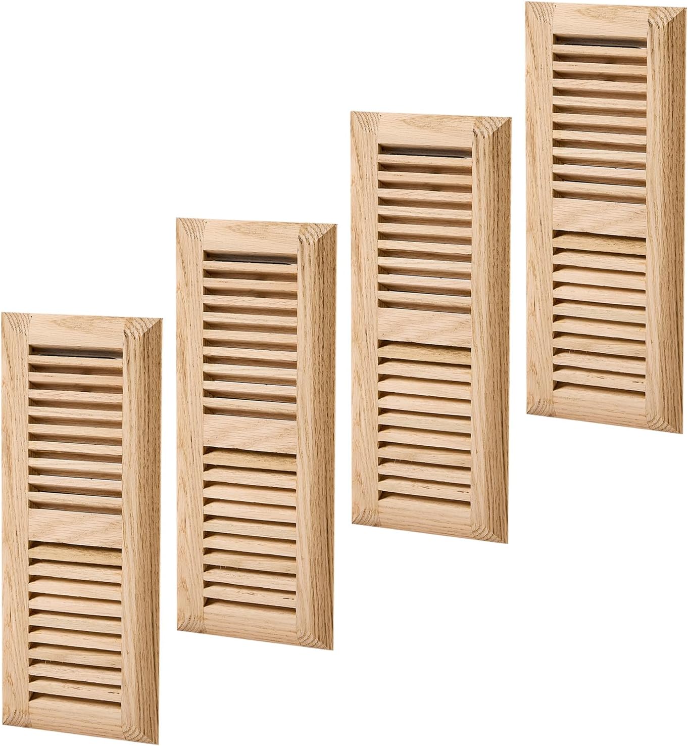 Homewell 4 Pcs White Oak Wood Floor Register for Ducts
