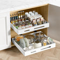 21in Deep Pull Out Cabinet Organizer 2-Pack - Smooth Slide Drawers