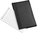 Black Leather Pocket Notepad Holder for 3x5 in Memo Pads - Durable