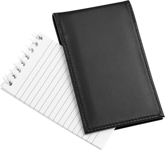 Securely Carry 3x5 Notepad with Black Leather Holder