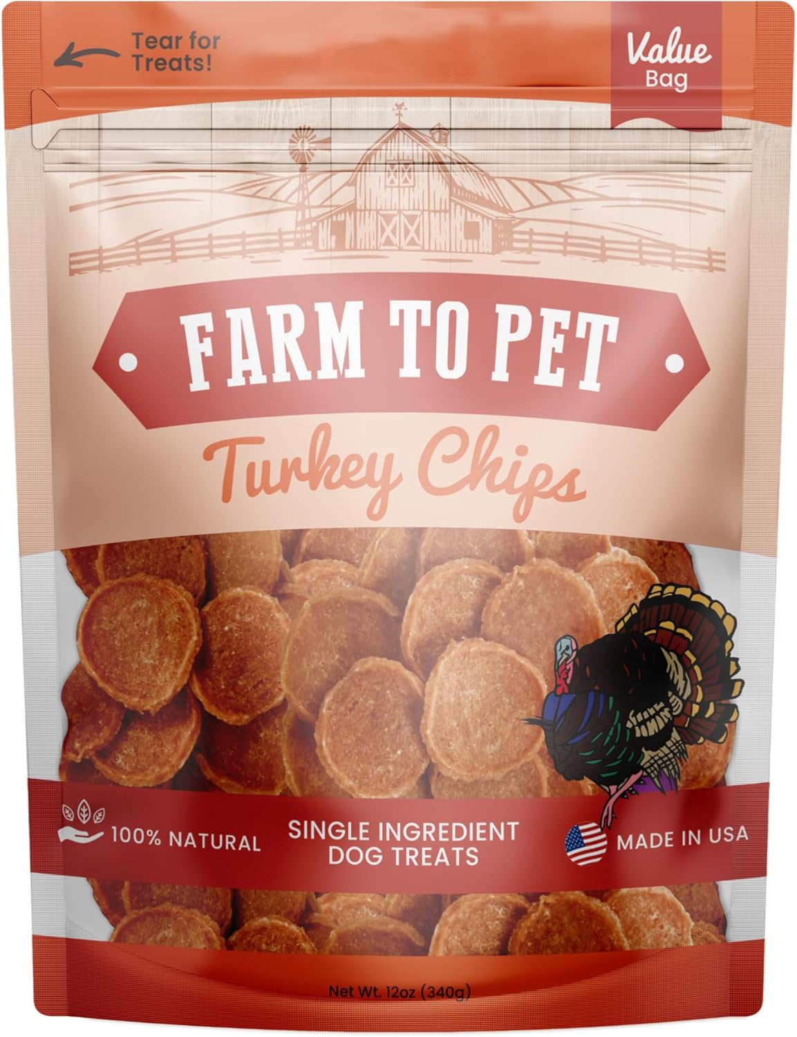Farm To Pet Healthy Turkey Dog Training Treats - 12 oz Crunchy
