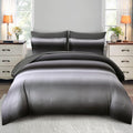 Ombre Grey Comforter Set King Size - 7 Piece Gradient Bedding