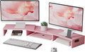 Dual Monitor Stand Riser with Smartphone Holder - Ergonomic Desk