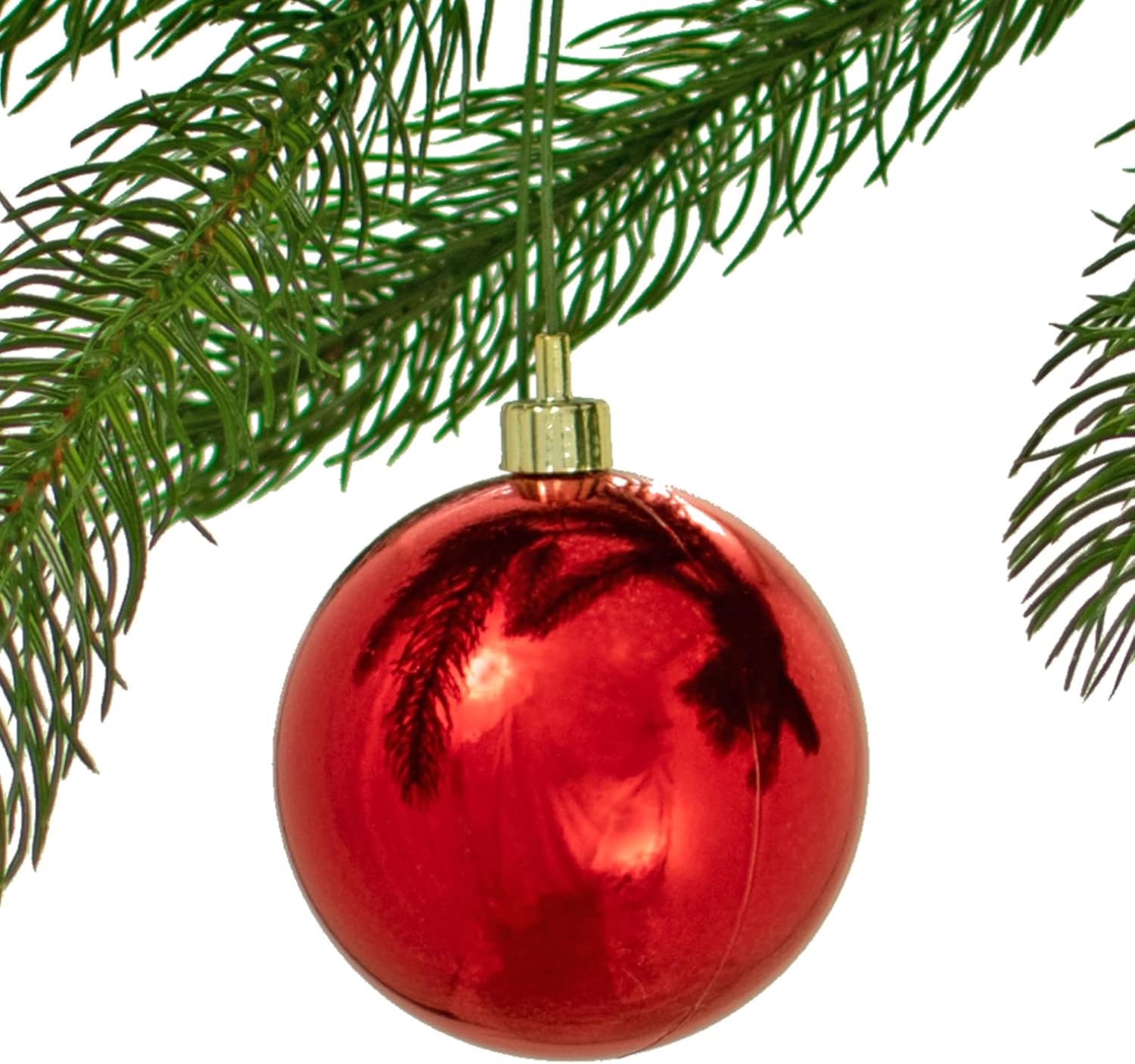 Shiny Red Plastic Christmas Ball Ornaments for Holiday Decor