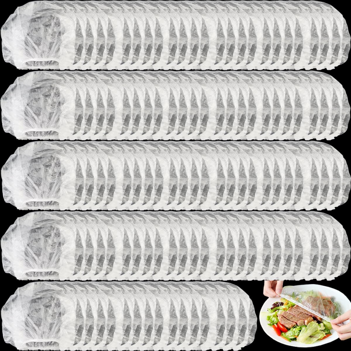 300PCS Stretch Food Covers: Keep Food Fresh!