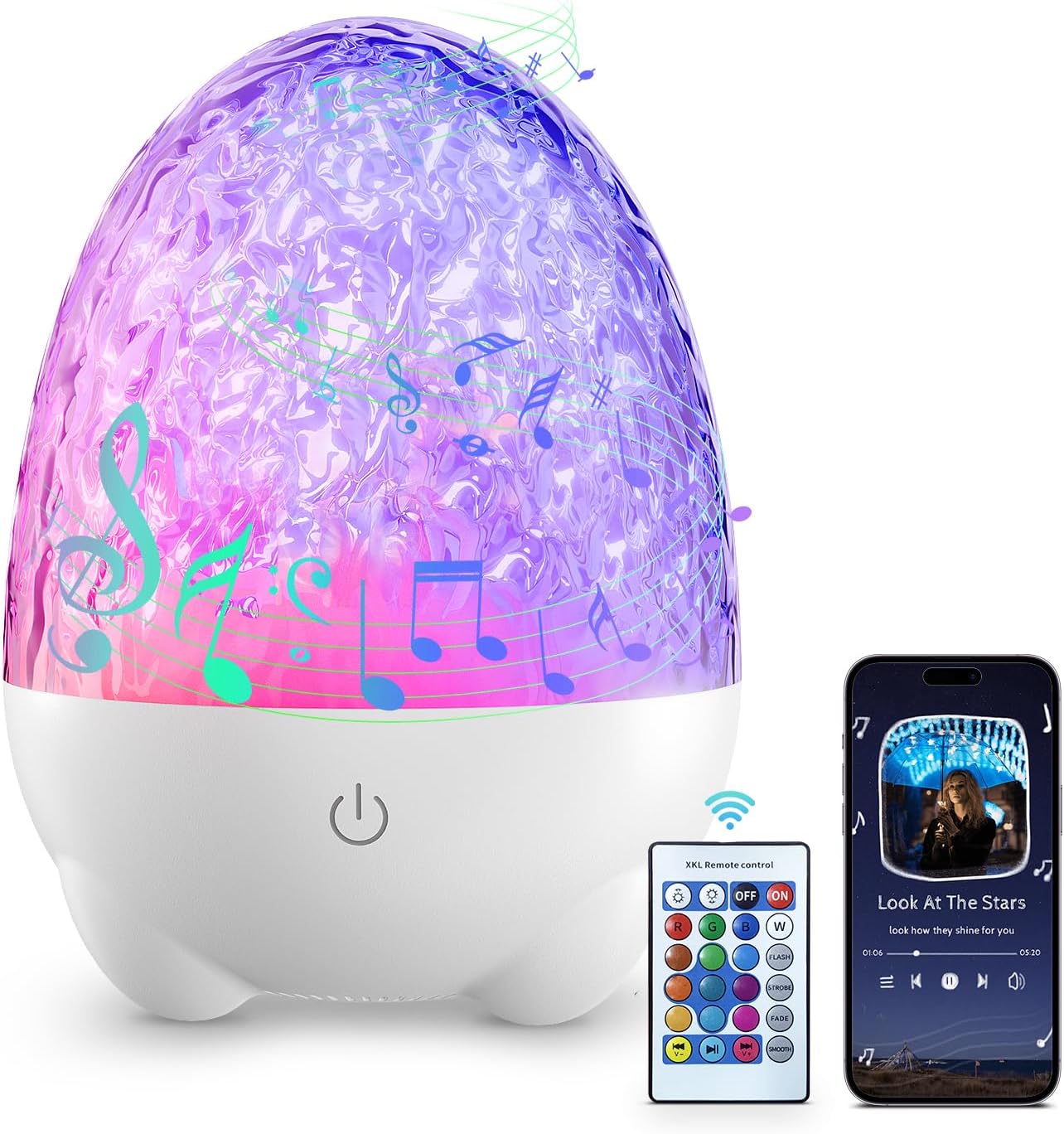 Northern Lights Projector with Bluetooth Speaker for Relaxation