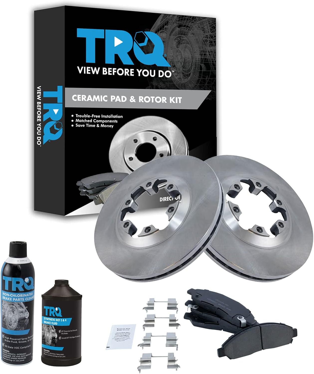 TRQ Front Brake Pad & Rotor Kit for Chevrolet Colorado & GMC