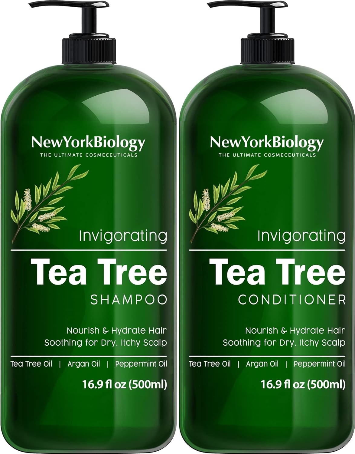 Tea Tree Shampoo Set - Deep Cleansing Relief - 16.9 Fl Oz