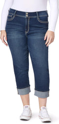 WallFlower Luscious Curvy 23.5 Mid-Rise Cropped Jeans for Women are