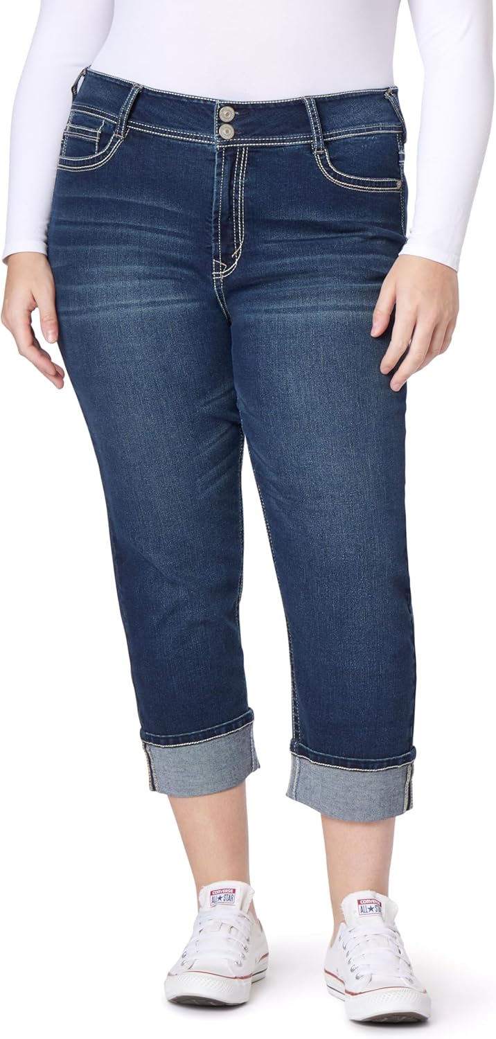 WallFlower Luscious Curvy Mid-Rise Cropped Jeans for Women