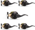 Probrico Oil Rubbed Bronze Passage Door Lever Handle Lock Set