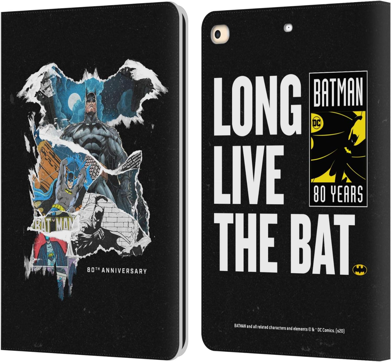 Batman DC Comics Ripped Paper Logo Leather Wallet Case for iPad