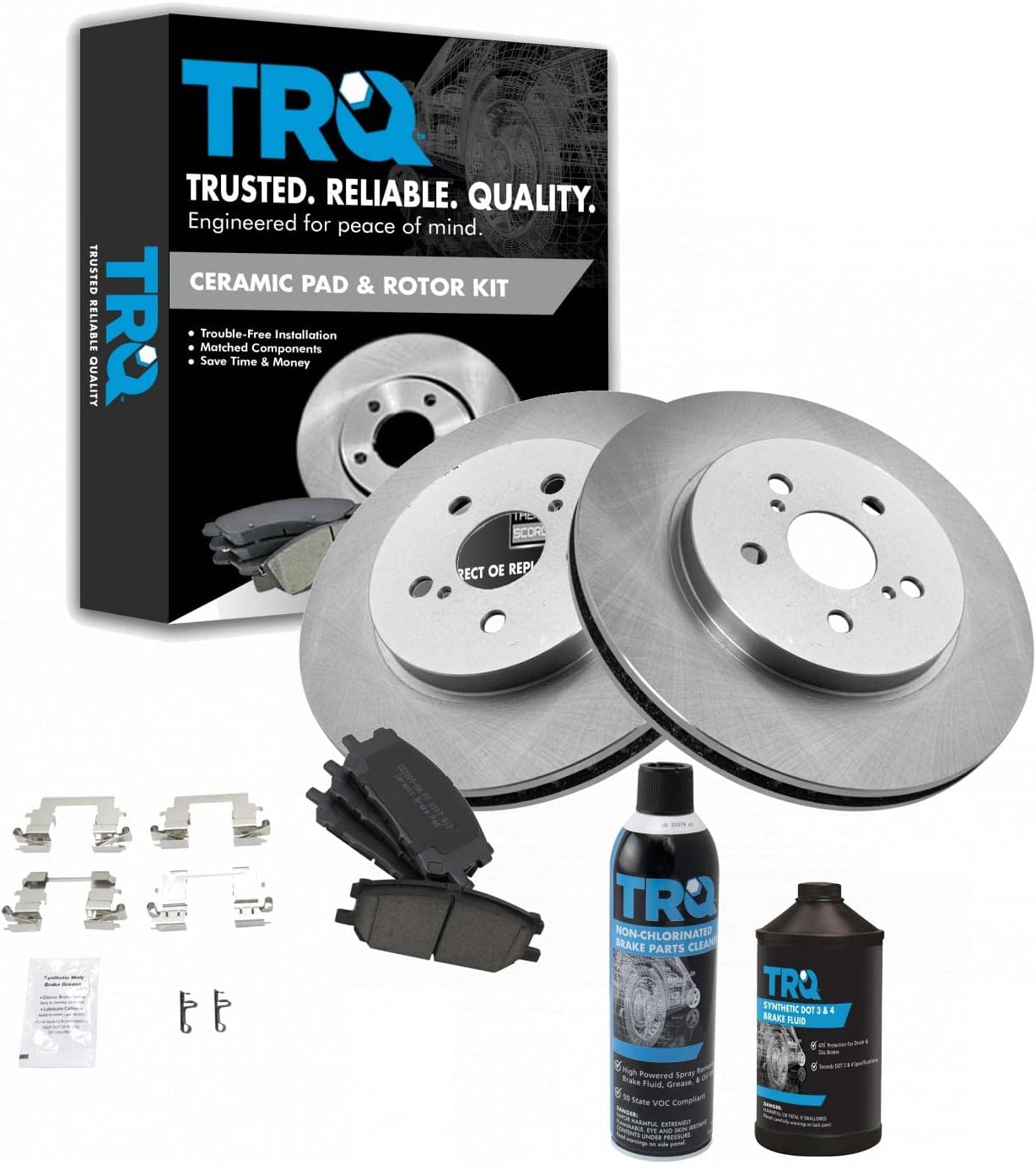 TRQ Front Brake Pad & Rotor Kit for Lexus RX330 RX350 RX400h