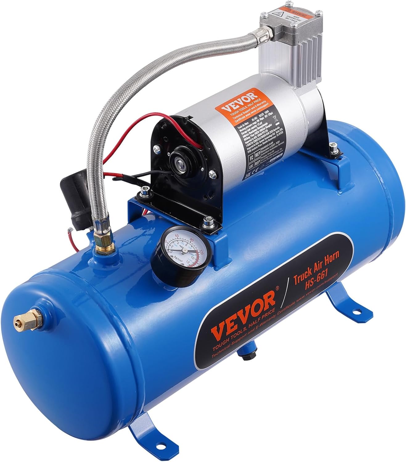 VEVOR 12V Air Compressor: Fast Inflation, 1.6 Gal Tank, 120 psi
