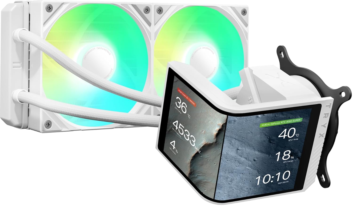 TRYX PANORAMA SE 240 ARGB White AIO Cooler with Curved Screen