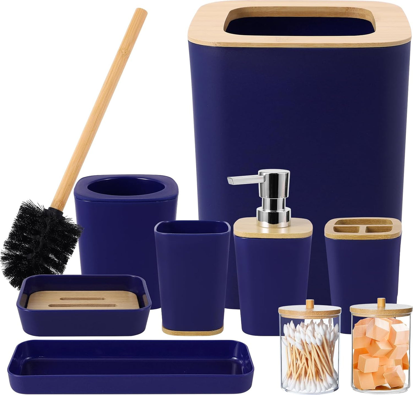Navy Blue Bathroom Accessories Set for Modern Home Decor