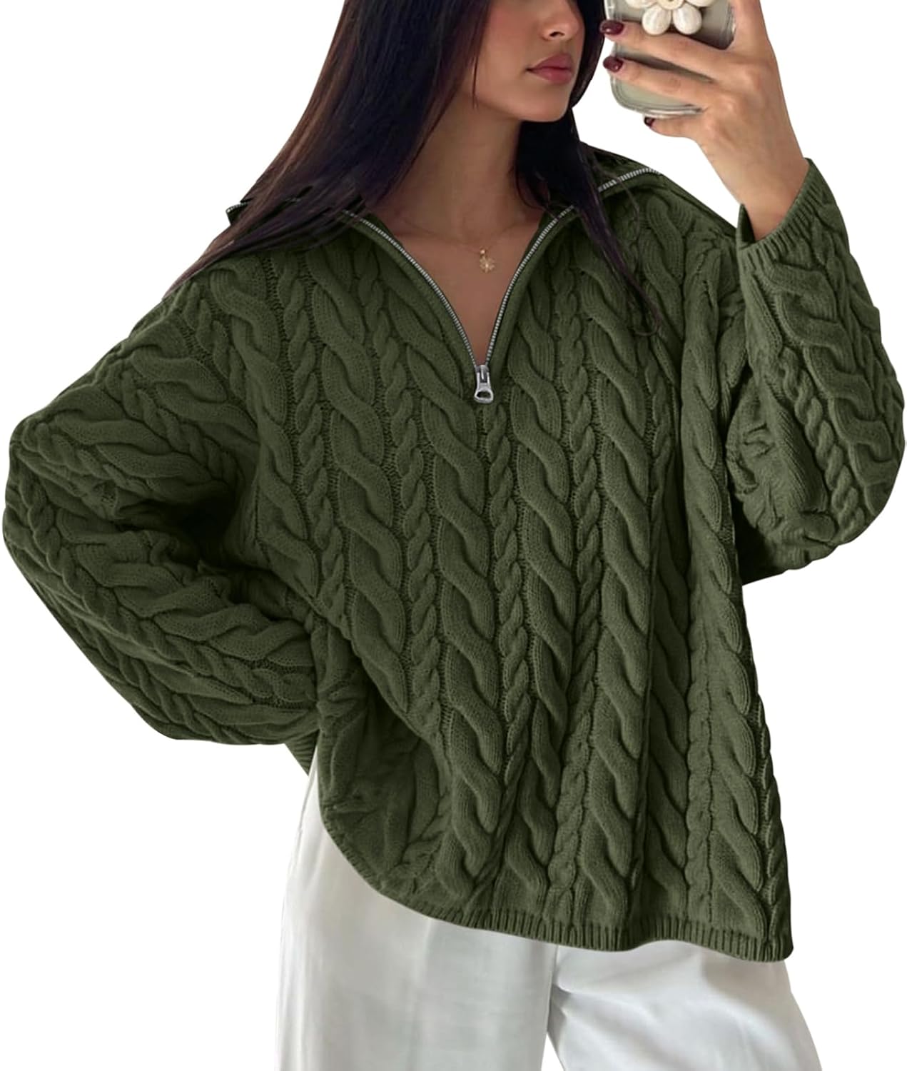 PRETTYGARDEN Womens Fall Sweaters 2025 Stylish Quarter Zip Pullover