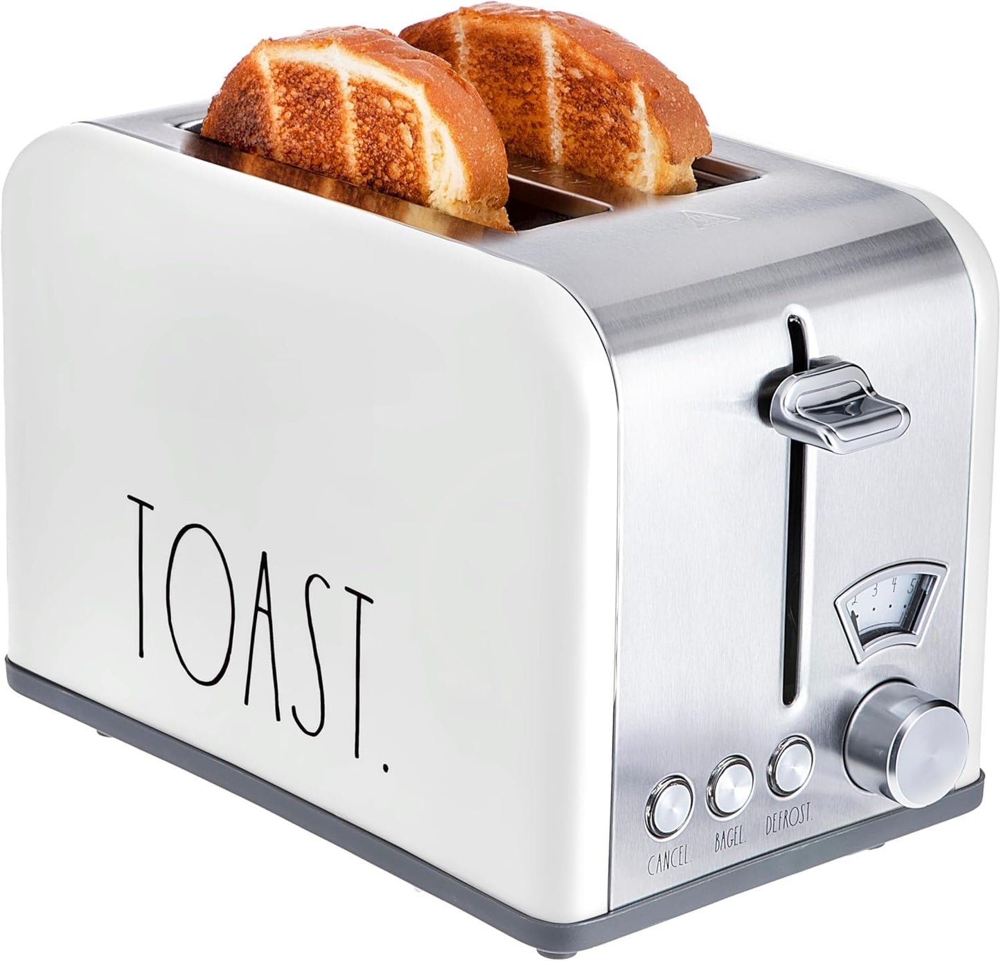 Rae Dunn Stainless Steel 2 Slice Toaster with 5 Browning Levels