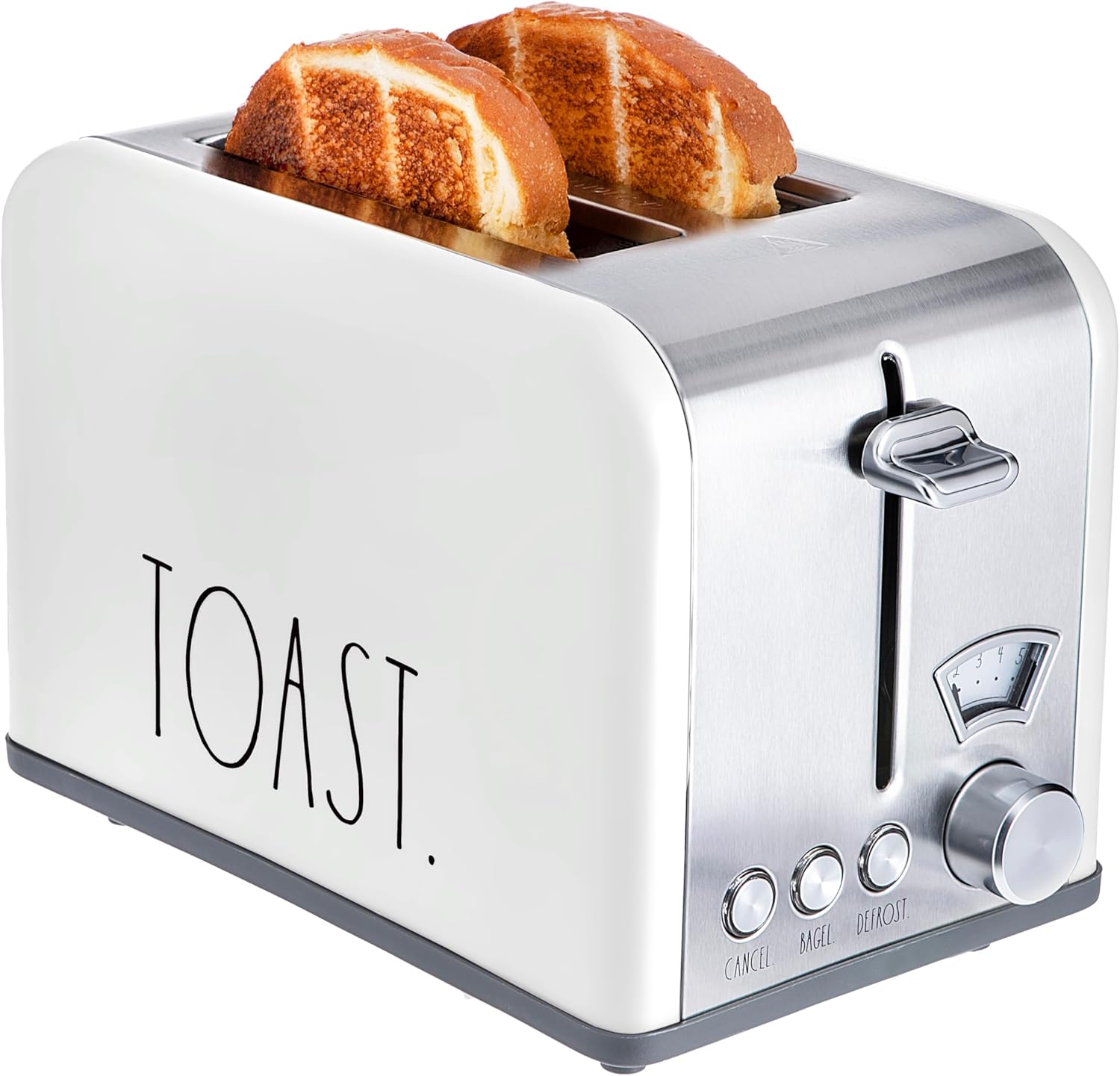 Rae Dunn Stainless Steel 2 Slice Toaster with 5 Browning Levels