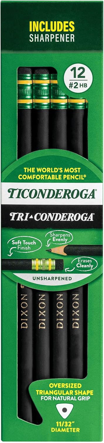 Ticonderoga Tri-Conderoga Triangular Pencils for Comfort
