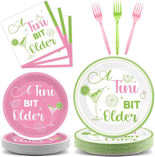 Party Perfect: 96pc Martini Dessert Set in Hot Pink & Green