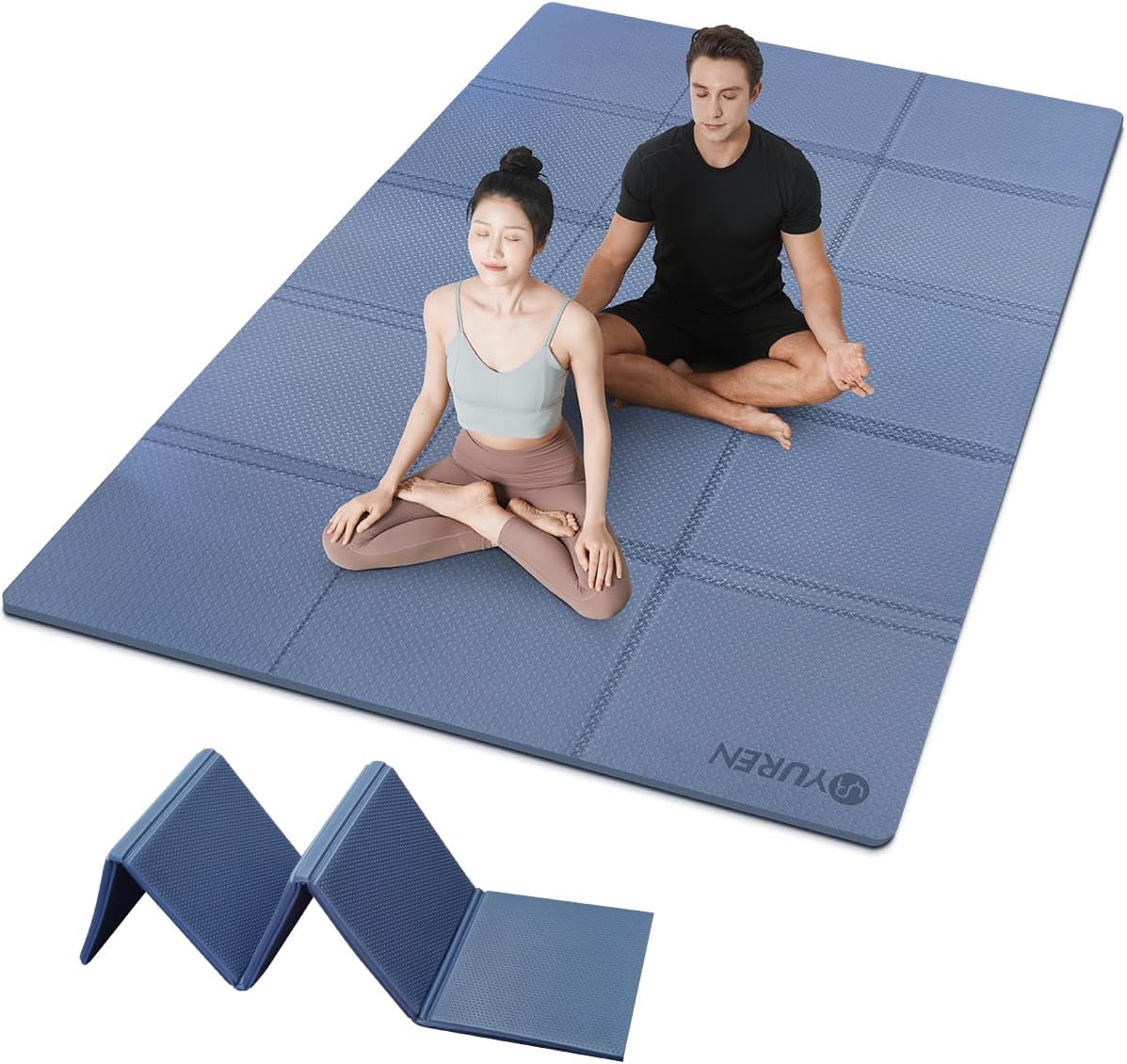 Extra Large Folding Yoga Mat for Spacious Workouts!