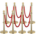 8 Pack Stanchion Post Set with Red Velvet Ropes for Events