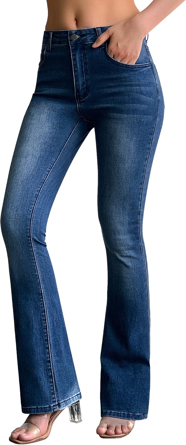 Trendy Stretchy Flare Jeans for Women - Bootcut Curvy Denim