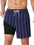 Mens Swim Trunks with Compression Liner and Zipper Pockets - Quick Dry