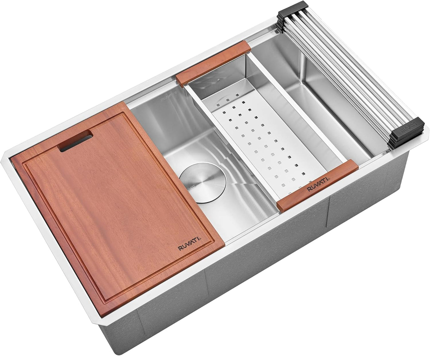Ruvati 33-inch Round Corner Undermount Stainless Steel Sink