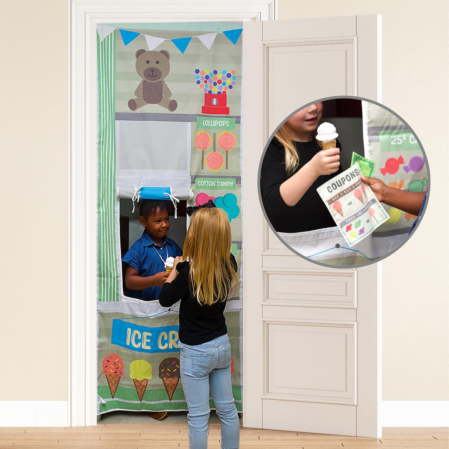 Ice Cream Doorway Kids Playhouse - Fun Indoor Play Tent