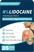 4% Lidocaine Pain Relief Patches (Large, 35 Count) - Maximum Strength