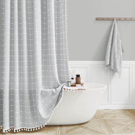 BTTN Extra Long Shower Curtain Set for Elegant Bathroom Decor
