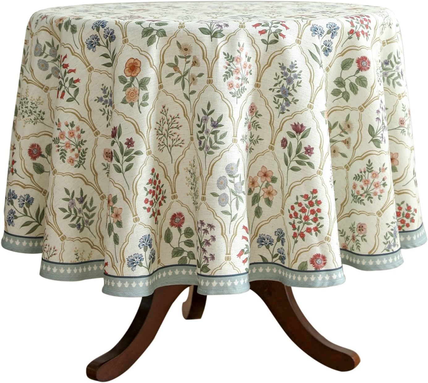 Designer Linen Round Tablecloth for Elegant Dining Spaces