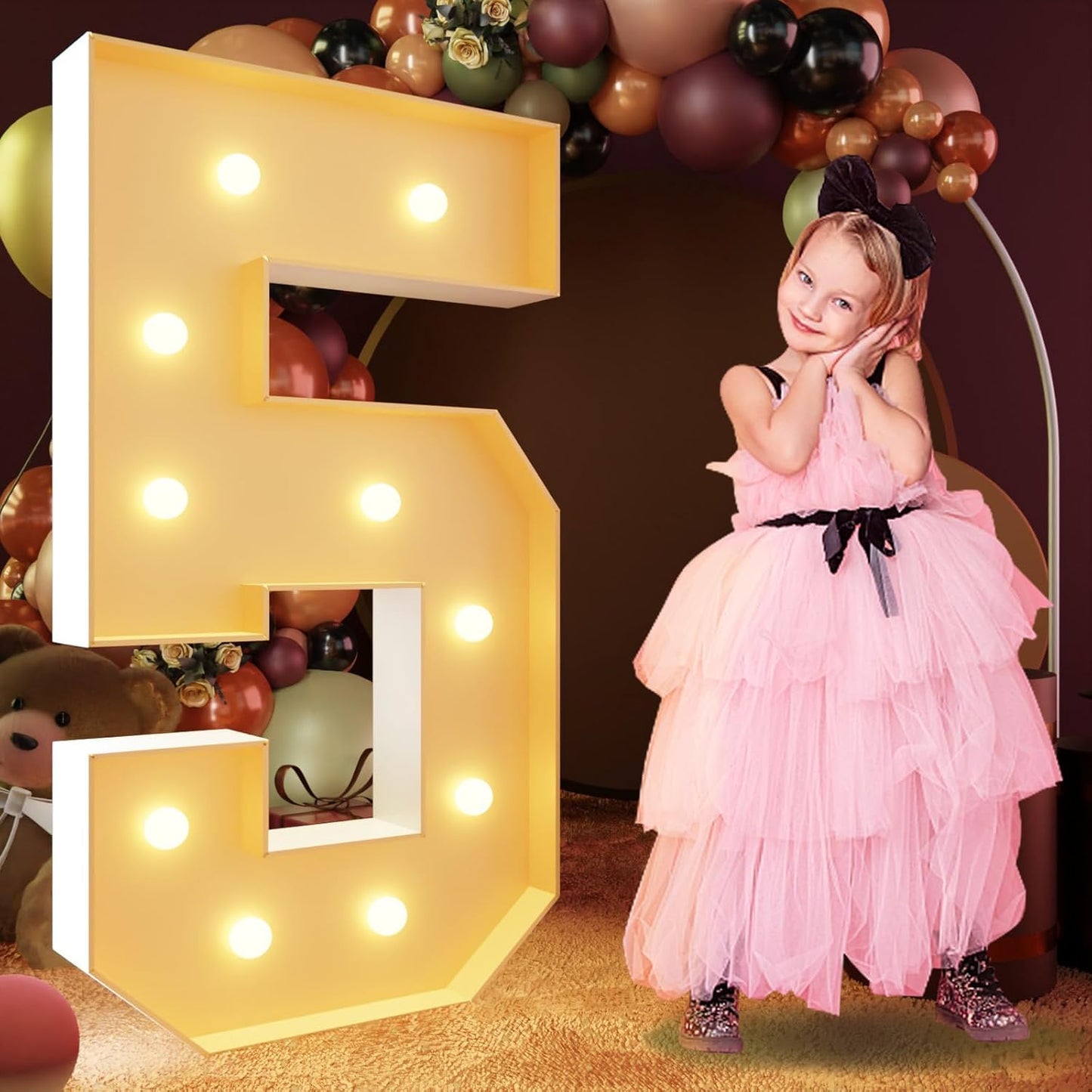 Light Up Marquee Numbers 5 for 15th and 50th Birthday Parties