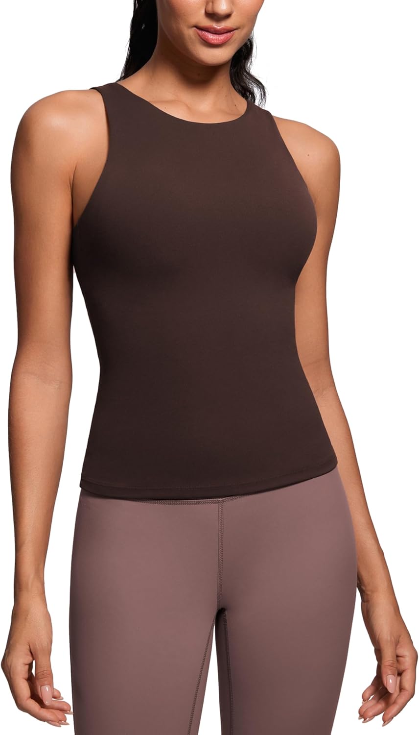 CRZ YOGA Butterluxe Workout Tank Tops for Women - High Neck