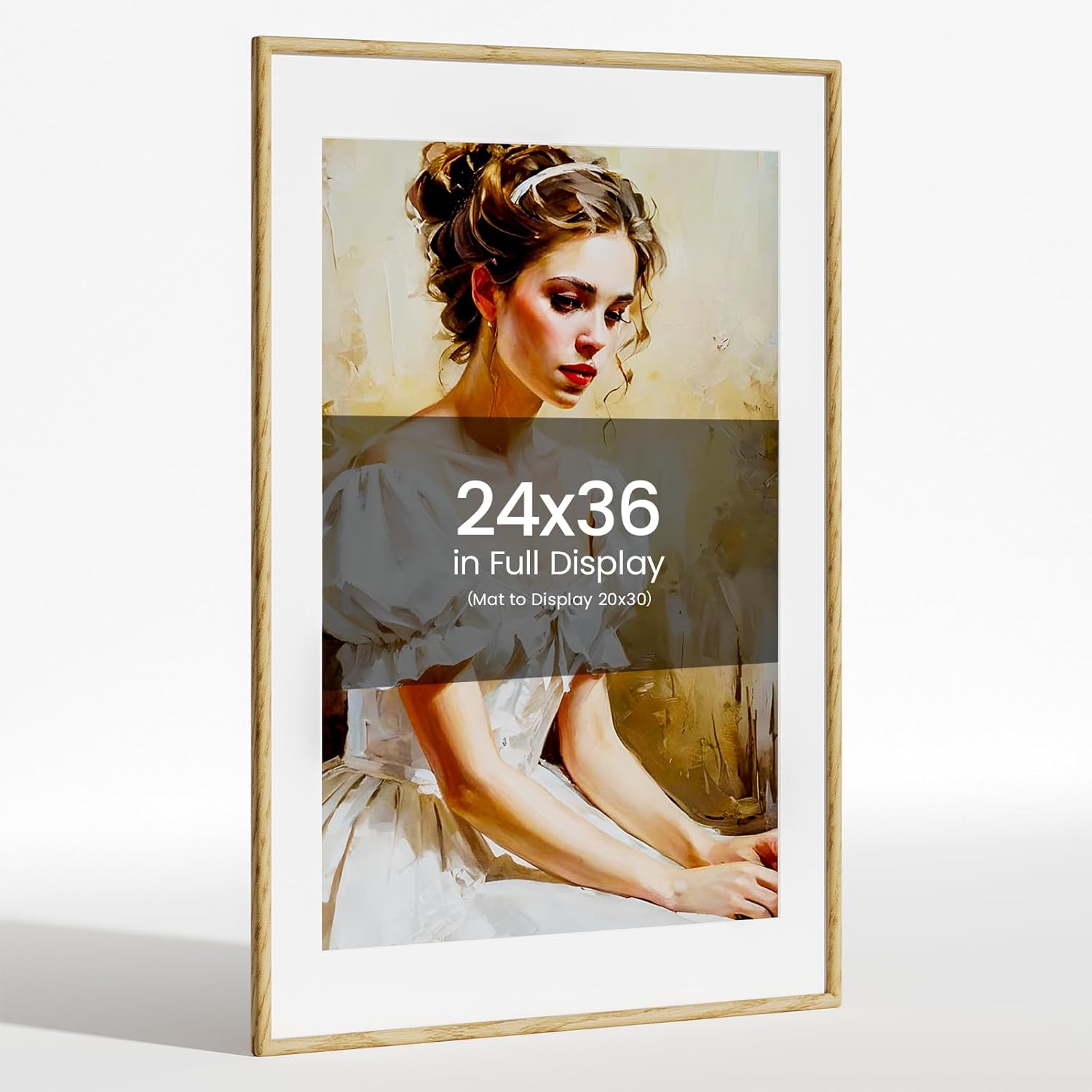 24x36 Picture Frame Natural Oak Wood for Wedding and Family Photos